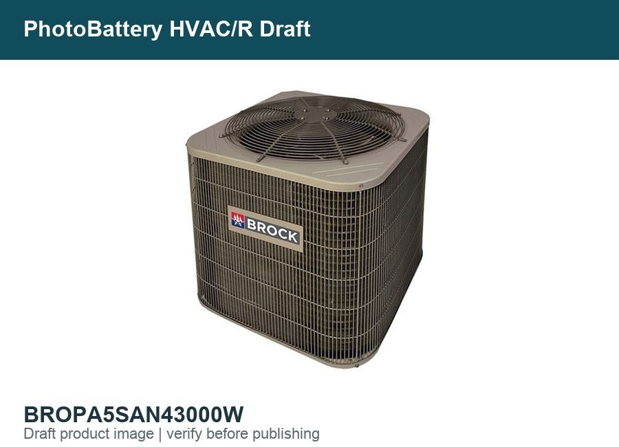 Brock PA5SAN43000W PA4S Series 2.5 Ton 36000 btu/hr 16 SEER2 Single Stage Residential
